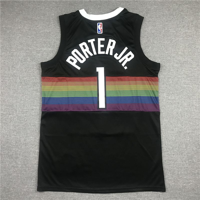 Men Denver Nuggets #1 Porter jr Black Game Nike NBA Jerseys